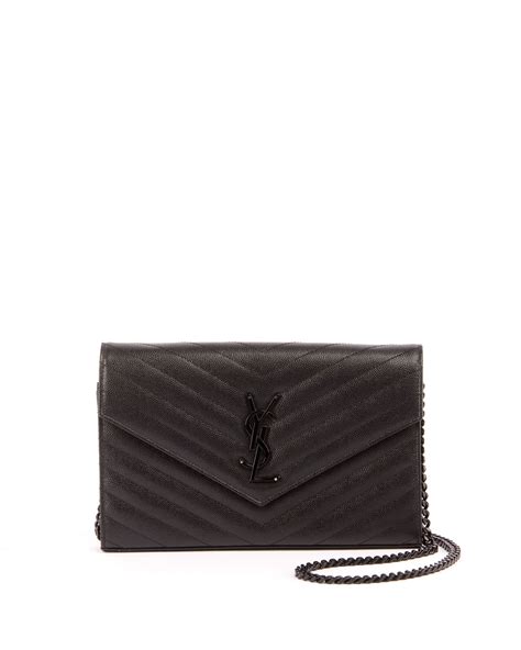 monogram ysl small matelasse envelope chain wallet|ysl uptown wallet on chain.